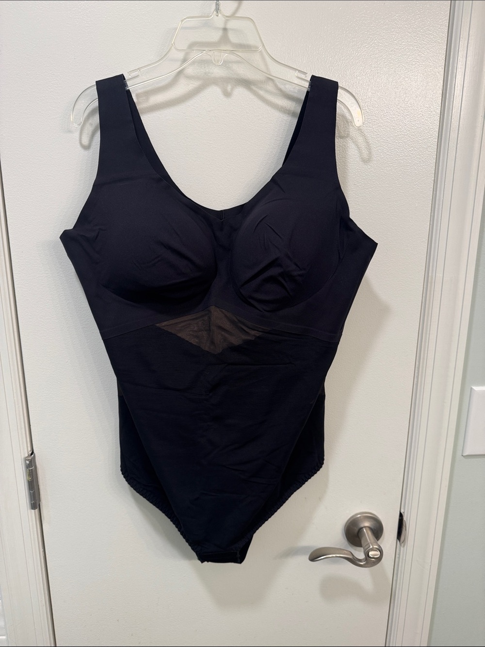 Honeylove Black Sculpting Bodysuit with Mesh Detail
